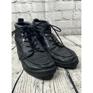 Justin Combat L0985 Women's Size 6.5 Ankle Cowhide Boot Black